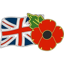 Poppy Car Window Sticker with Union Jack - in Support of Veterans Lifeline