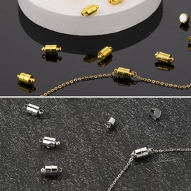 Magnetic Necklace Clasp, 24 Pairs Bracelet Clasps Jewellery Safety Magnetic Clasps Jewellery Clasp Converter Necklace Extender and Shortener Bracelet Helper Tool