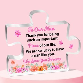 FMCC Nan Gifts Best Nan Birthday Gifts Nan Mothers Day Christmas Keepsake Acrylic Plaque Gifts for Nan from grandchildren
