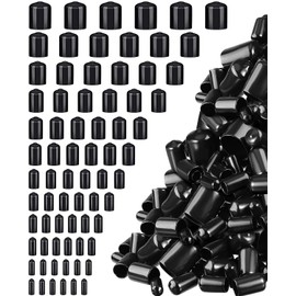 200pcs Rubber End Caps Screw Protective Caps Bolt Caps Rubber Bolt Caps Rubber Screw Caps 12 Different Sizes 2mm ~ 10mm (Black)