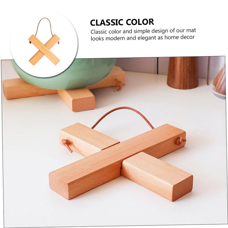 Ciieeo Detachable Wooden Pot Mat Heat Insulation Pad Scalding Casserole