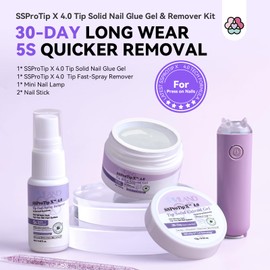 SAVILAND Solid Nail Glue Gel & Nail Glue Remover Kit: U V Light for Nails Complete Nails Tools for Press Ons Strong Nail Glue Gel Handheld Gel X Lamp for Gel Nails and Quick Press On Nail Remover