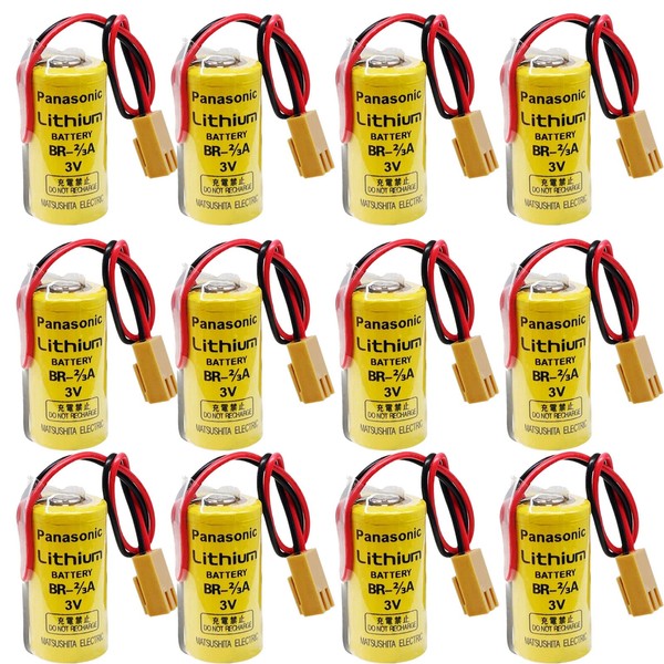 Meewellvetry 12PCS BR-2/3A A98L-0031-0006 3V PLC Battery 1600mAh Replacement for