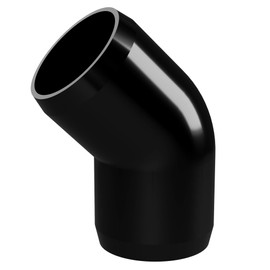 FORMUFIT F03445E-BK-8 45 Degree Elbow PVC Fitting, Furniture Grade, 3/4" Size, Black (Pack of 8)