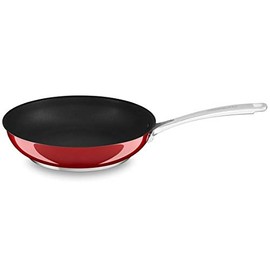 KitchenAid Riveted Stainless Steel/Red Fry Pan Nonstick Dishwasher Induction Safe 10" Skillet (KC2S10NKPC)