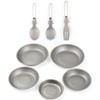 Aomiun Camping Utensil Set, Titanium Plate and Folding Fork Spoon