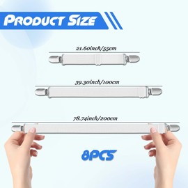Verstellbare Bettlakenspanner-Set - Starke Bettlaken Spanngurte, Bettlaken-Klammern mit ausgezeichneten Hosenträger Clips - Die beste Lösung für Bettlaken ohne Gummizug