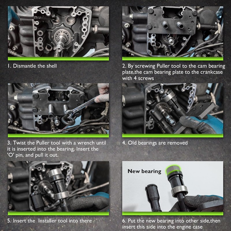 Mofun Inner Cam Bearing Installer Puller Tool Compatible with Harley