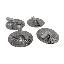 Brass Belly Dance Dancing Finger Zills Cymbals Sagats Professional Dancer Costume Elastic Finger Loops Arabesque Egyptian Egypt Oriental Dancing Musical Instrument Accessories 2 Pairs / 4 Pcs Silver