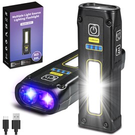DARKBEAM UV Flashlight 365+395 Blacklight, LED EDC Flashlights high Lumen USB C Rechargeable Woods Lamp, Mini Magnetic COB Red Light - Emergency Power - Urine, Scorpion Detector, Cure Resin