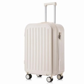 Hbluefat 20 Inch Carry On Luggage with Spinner Wheels, Lightweight Suitcase for Travel, Business, School (White)