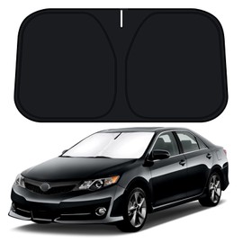 D-Lumina Windshield Sun Shade for 2012 2013 2014 2015 2016 2017 Toy-ta Camry Accessories, Front Window Sunshade Sun Visor Protector Block UV Rays Heat, Foldable 2 Layers 210T Material