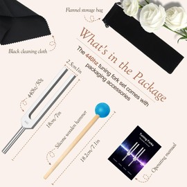 DiDiBirDi 440Hz Aluminum Alloy Tuning Fork with Silicone Hammer and Storage Bag, for Yoga,Chakra and Meditation