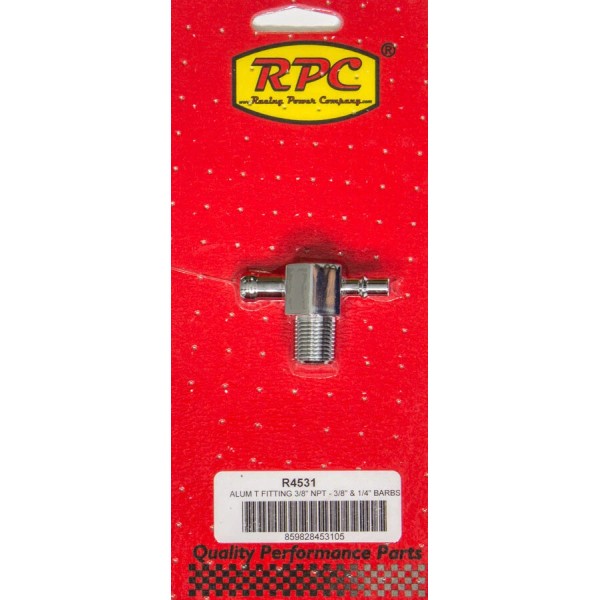 RACING POWER CO-PACKAGED T Fitting 1/2in Aluminum Chrome