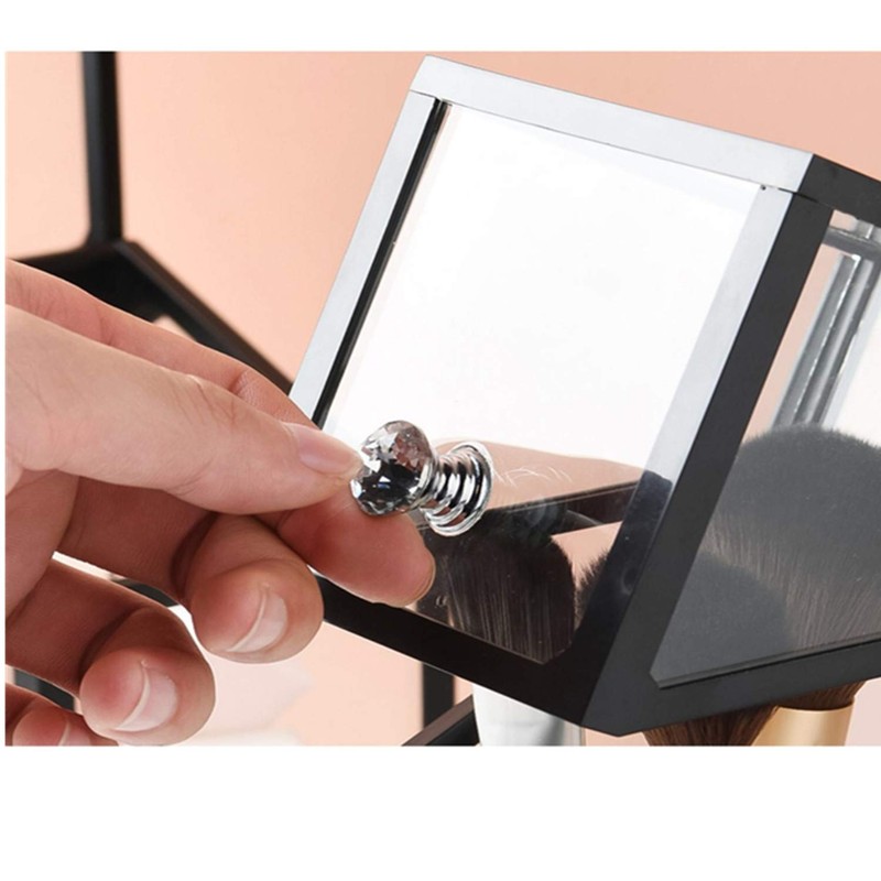 London Boutique Makeup Brush Holder with Lid Makeup Storage Cosmetic