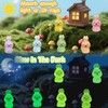 EVDERS 28Pcs Luminous Mini Resin Animal Bunny Figurines Glow in