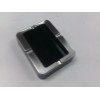 RETRO RECTANGLE ASHTRAY BLACK PLASTIC METAL AROUND THE RIM 4