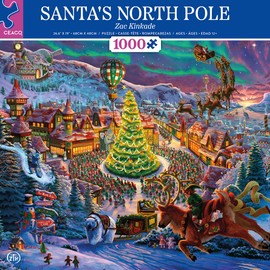 Ceaco - Zac Kinkade - Classic Christmas - Santa's North Pole - 1000 Piece Jigsaw Puzzle