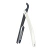 Elegance Turkish Slide Less Straight Razor Holder (White & Silver)