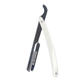 Elegance Turkish Slide Less Straight Razor Holder (White & Silver)