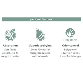 PackTowl Personal Ultralight Microfiber Camping and Travel Towel, Balance Print, Body