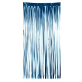 Foil Curtain Backdrop Metallic Tinsel Foil Fringe Curtains Photo Booth Props for Birthday Wedding Engagement Bachelorette Christmas Holiday Celebration Party Decorations Supplies (Blue)