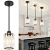 ZSMIHDOH 3 Pack Black Pendant Light, Modern Mini Crystal Pendant
