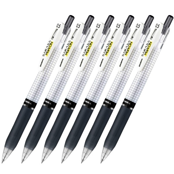 Zebra sarasa Mark on Gel ink 0.5mm ballpoint pens ink color (Black) pack of 6
