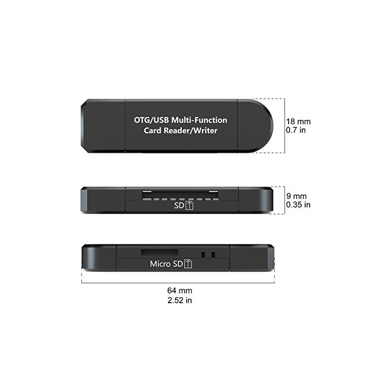 EMAGIE Lector de Tarjeta SD Múltiplecon OTG y 480Mbps Velocidad