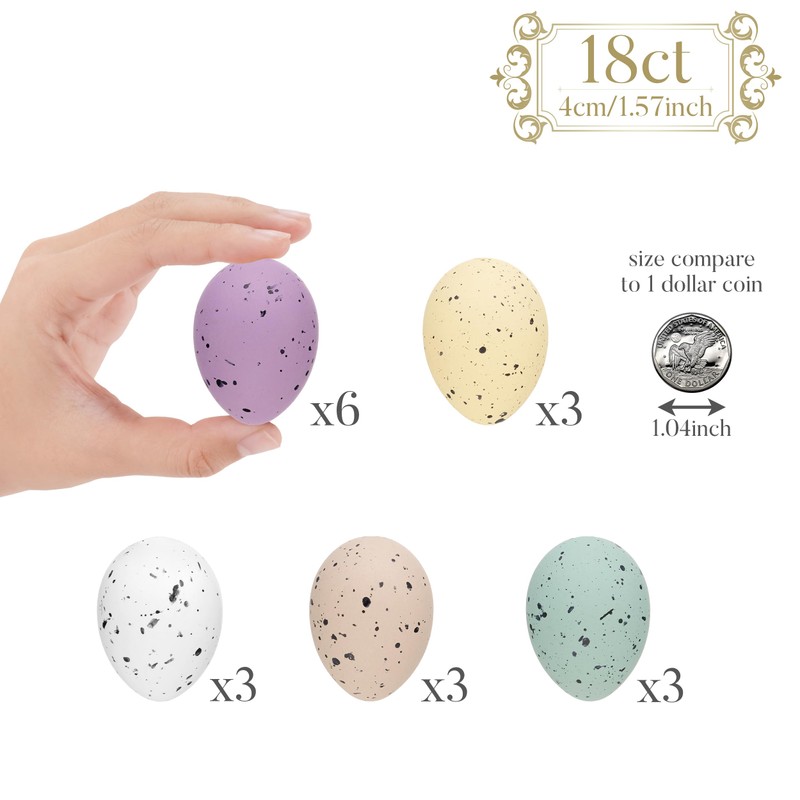 Valery Madelyn 18pcs Easter Egg Decoration Tree Ornaments Set, 4CM