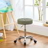 FIRAVOE Swivel Rolling Stool Adjustable Height 20"-27" (Sturdy Aluminum Base)