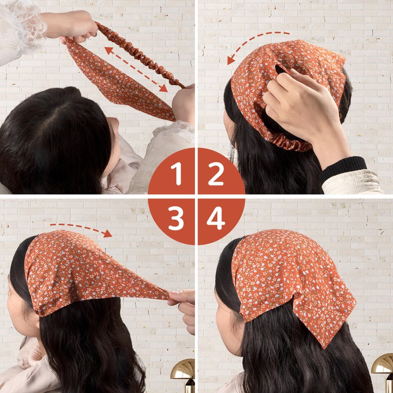 Women's Headbands Triangle Headscarves Elastic Hair Scarf Boho Chiffon Turban