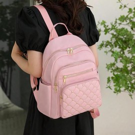 Women's Fashion Backpack,Large Capacity Casual Bag in Outdoor,Rivet Decoration Student School Bag,School Backpack,Large Capacity,Laptop Compartment,Portable,Lightweight,For Teen Girls,Perfect For Office,Work,Business,Commute,Stadium,Sports - Color: Pink