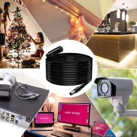 2-Pack 10FT DC Power Extension Cable, 20AWG 5.5mm x 2.1mm Male to Female, 12V Power Cord for CCTV Security Cameras, IP Cameras, LED Strips, Routers, Printers, Audio Equipment by SIM&NAT