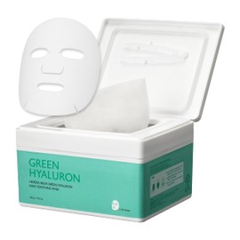 Pack de mascarillas faciales calmantes de uso diario con ácido hialurónico verde mascarillas faciales hidratantes, nutritivas y revitalizantes para...
