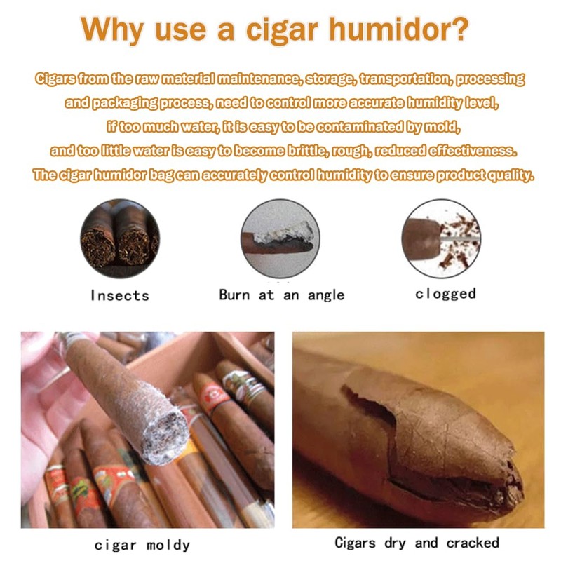 Premium 5-Pack Reusable Cigar Humidor Bags with Humidity Control |