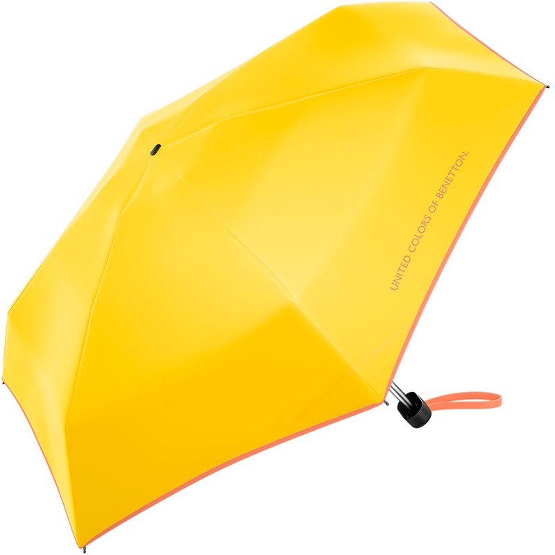 Benetton Pocket Umbrella Ultra Mini Flat Solid, Cyber Yellow