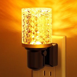 L LOHAS LED Night Light, Dimmable Night Lights Plug into Wall, Automatic Night Lights Plug in with Auto Light Sensor,Adjustable Brightness Amber LED Night Light, for Bedroom Hallway Home Decor