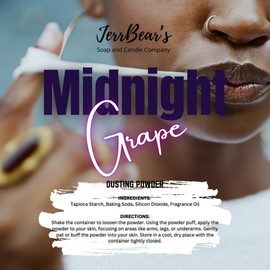 JerrBear’s Custom Body Dusting Powder - Scented - Gentle - Fine Powder Talc-Free Fragrance Moisture Cosmetic Skin Care:_Midnight Grape