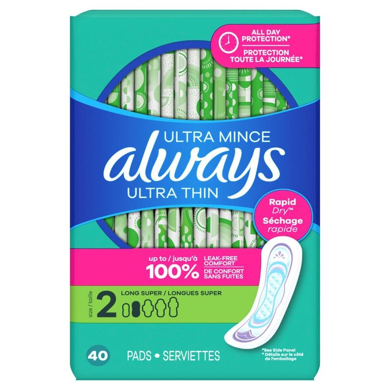 ALWAYS Ultra Thin Size 2 Super Pads Without Wings Unscented,