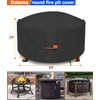 Fire Pit Cover,Outdoor Heavy Duty 600D 100% Waterproof Fire Pit