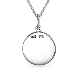 Aquarius Zodiac Sign Astrology Horoscope Round Medallion Pendant For Men Women Necklace Antiqued Sterling Silver