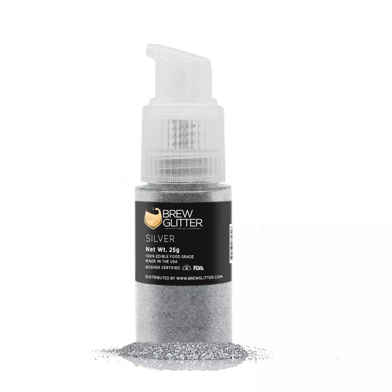 Bakell Silver Edible Glitter Spray Pump for Drinks