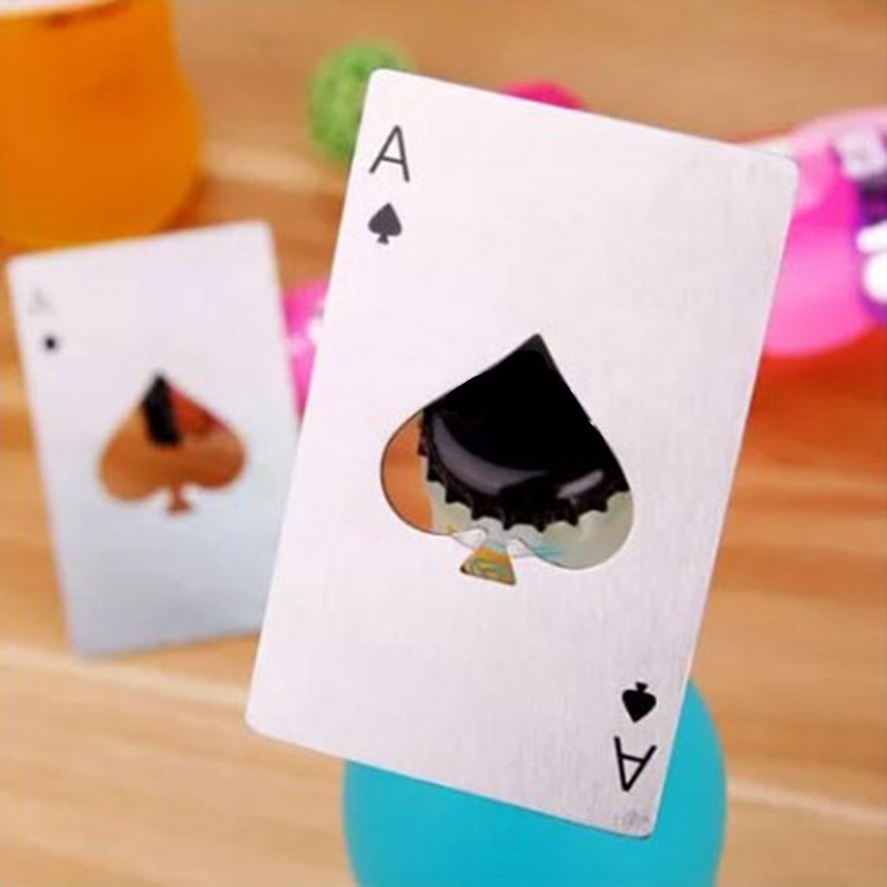 20Pcs Poker Card Bottle Opener Ace Poker Shaped Stainless Steel