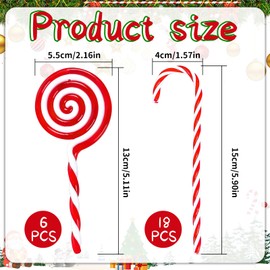 Colorich 24 Pcs Candy Cane Christmas Decorations, Christmas Tree Decorations, Lollipop Xmas Decorations, Christmas Decorations Tree Hanging Ornaments for New Years Holiday Party Decor Party Gift