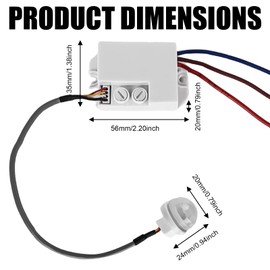 Mini Motion Detector 220 V: IP65 Mini Infrared Motion Sensor Flush-Mounted Automatic Infrared Sensor Switch with Twilight Sensor for Indoor and Outdoor Use Adjustable Delay Pack of 2