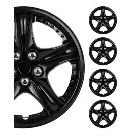 SCITOO 4pcs Set of 14-Inch Black Hubcaps can be Easily Installed on Car Truck SUV,Suitable for a Variety of Models,Beautiful and Rust-Proof
