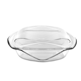 Glass Oven to Table Dishes - Set / 2 - Can Be used Directly from heating the food in oven to serve on table - Cover and Base Can Be Used As Separate Serving Trays - Large - Made in Europe - by Barski
