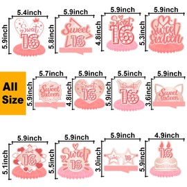 Sweet 16 Happy 16th Birthday Rose Gold Table Honeycomb Centerpieces Cheers to 16 Years Old Themed for 16th Pink Birthday Party Supplies Sweet 16 Party Decorations Sweet Sixteen Party Decor Favors