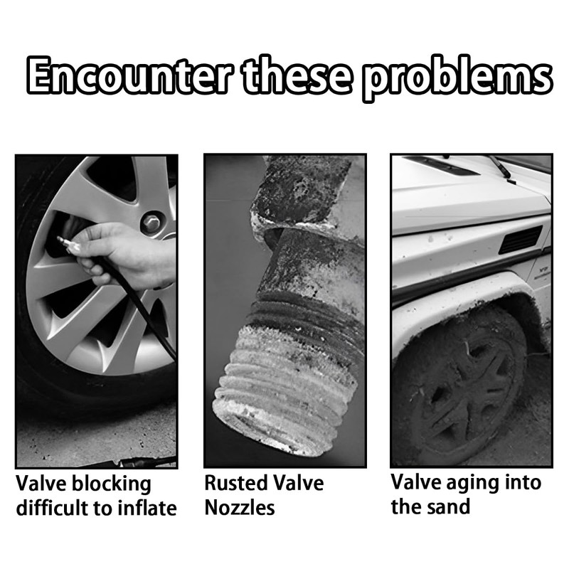 TSUGAMI Tire Valve Stem Long Caps, 12 Pcs Black Plastic